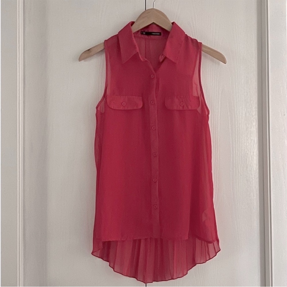 Maurices Pink Sleeveless Button-Up Blouse